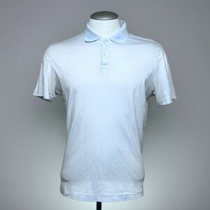 CK Calvin Klein Short-Sleeve Polo M Light Blue Cotton Stripe